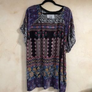 Johnny Was Aztec Burnout Velvet Tunic NWT.  XL